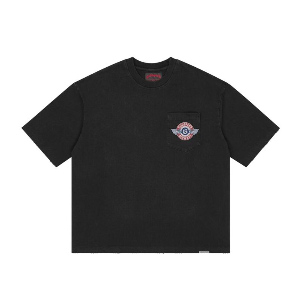 Godspeed Crew Neck T-Shirt Air NYC Pocket Mens Black AIR NYC POCKET-CREW NECK